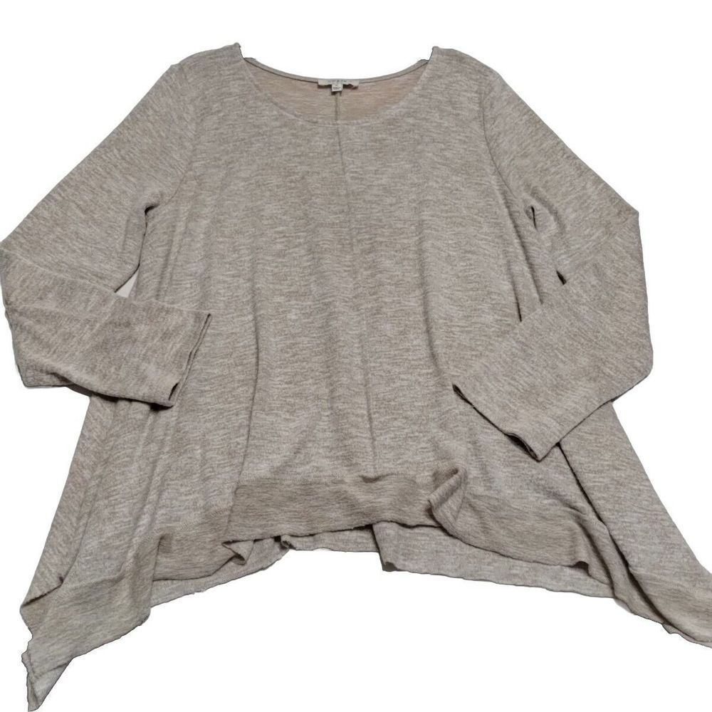 Umgee Tan Loose Fit Sweater Top Size XL Boho